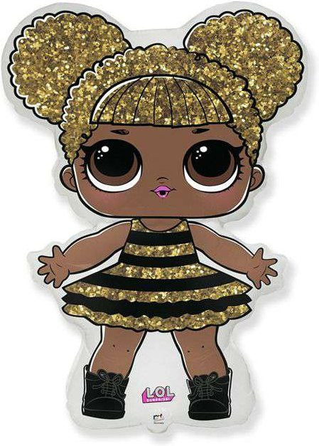LOL Surprise Folienballon Bienenkönigin in Gold, 35 cm - Bild 1