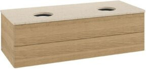 V&B Waschtischunterschrank Antao mit Frontstruktur in Honey Oak, B/T/H: 120 x 50 x 50 cm - Bild 1