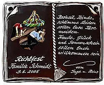 Decoramic Keramik Buch Schild in Braun für Ehrungen und besondere Anlässe, B: 27 cm, H: 22 cm - Bild 1