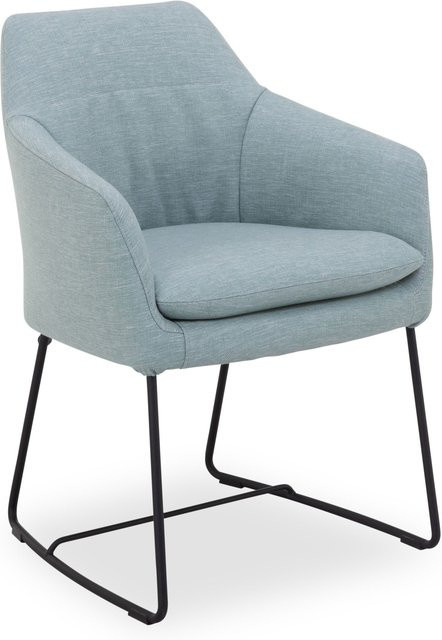 Sessel MOBITEC SAGA in Grün mit Stoffbezug und Metallgestell B/T/H: 84,0 x 48,0 x 44,0 cm - Bild 1
