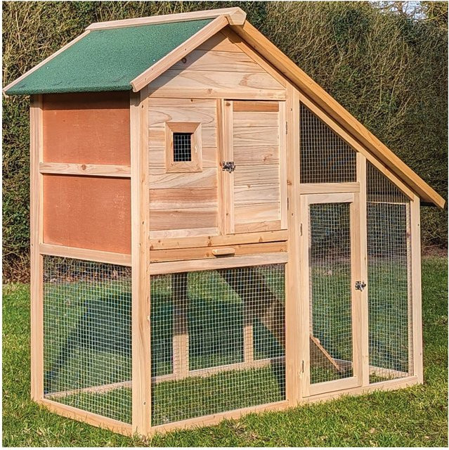 NYVI Kaninchenstall Semplice mit Auslauf aus Holz in Natur, wetterfest für draußen, B/T/H: 138 x 61 x 120,5 cm - Bild 1