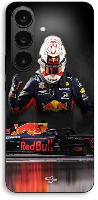 MANIACASE Handyhülle für Samsung Galaxy S26 Plus aus Silikon TPU in Schwarz mit MOTO GP Formula Max Verstappen Design - Bild 1