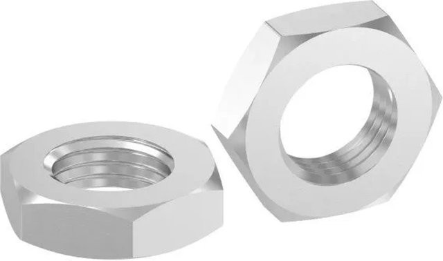 FeNau Sechskantmutter M24 aus Edelstahl V2A in flacher Form DIN 936, Farbe Silber - Bild 1