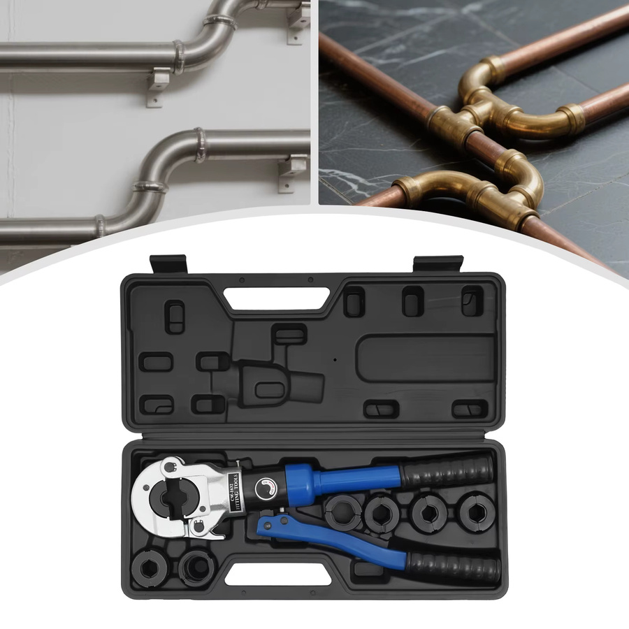 Hydraulische Crimpzange Bymaocar Presswerkzeug-Set aus Stahl in Blau mit 41Cr4 Stahl-Einsätzen V12 V14 V15 V16 V18 V22 V28 - Bild 4