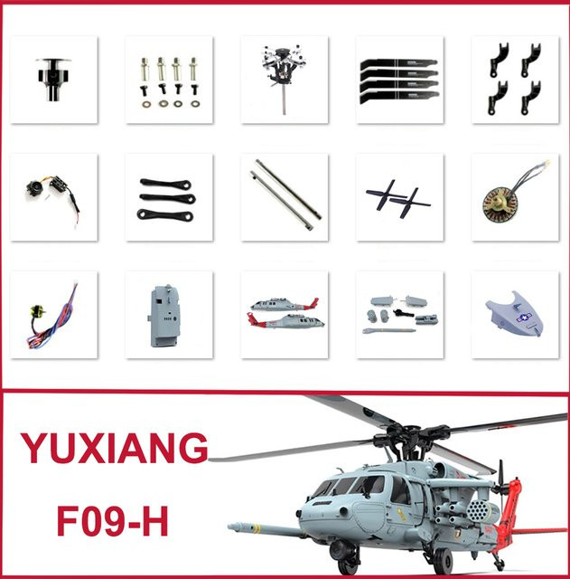 YXZNRC Hubschrauber UH60-Black Hawk Zubehör, Schwarz, Grau, Kunststoff - Bild 1