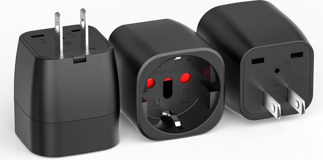 HITRENDS Reiseadapter Set aus 3 Stück für EU, Japan, Kanada, USA und Brasilien - Bild 1