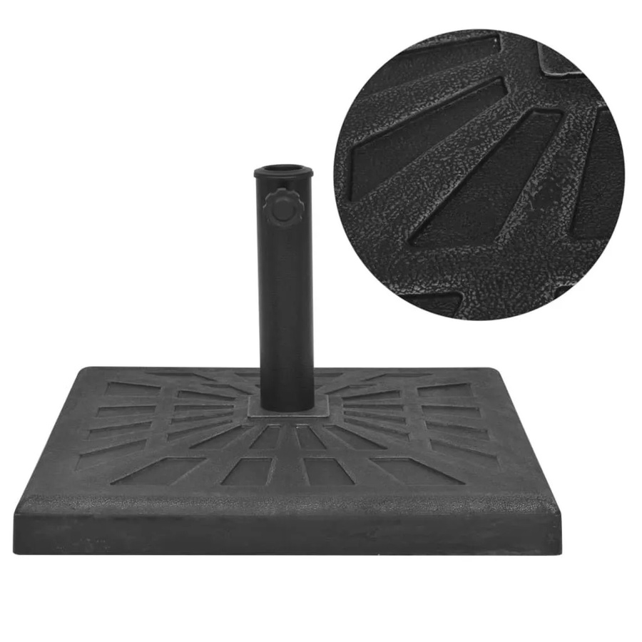 vidaXL Sonnenschirmständer aus Stahl und Harz in Schwarz Matt, 12 kg - Bild 2