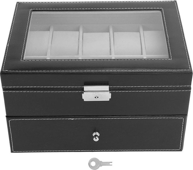 aimo Uhrenbox, 20 Fächer, Schwarz, Unisex - Bild 1