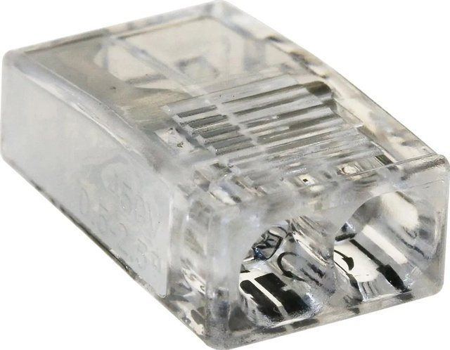 ViD Verbindungsdosenklemme für 2 x 0,5 mm² bis 2,5 mm², Weiß und Transparent, 100 Stück - Bild 1