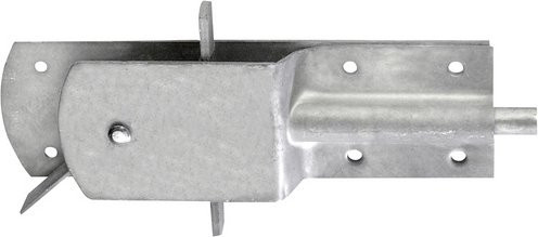 Connex Sicherheits-Stallriegel aus Stahl in Silber, Breite: 6,5 cm, Länge: 21 cm - Bild 1