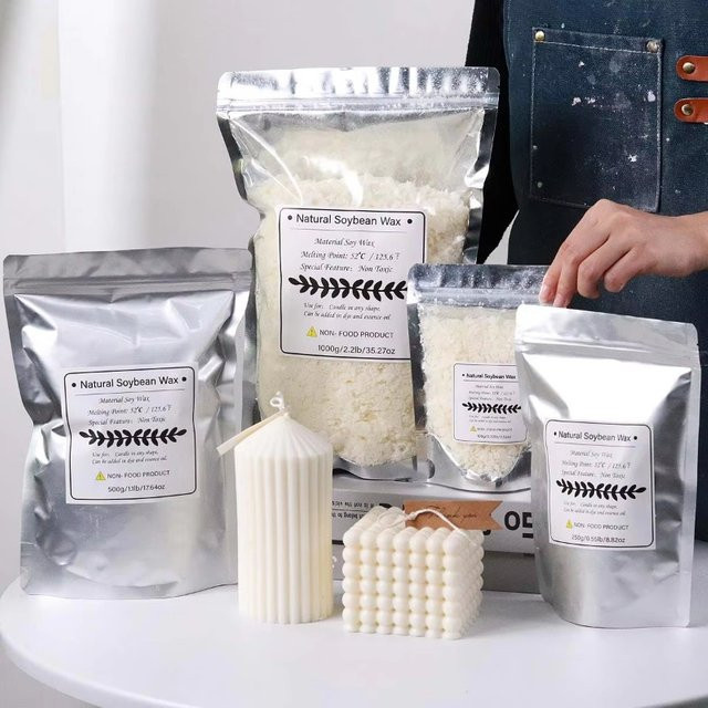 XMSJ Natürliche Sojawachs-Flocken in Weiß für deine DIY Kerzenherstellung, 500g - Bild 1