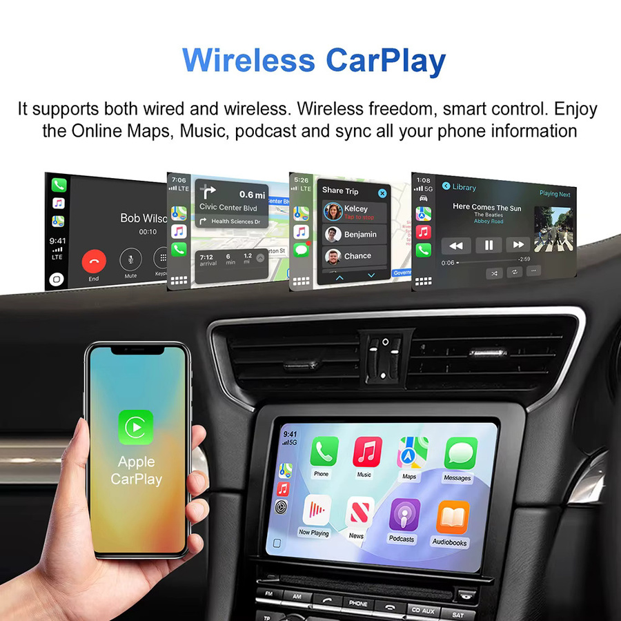 EzoneTronics Kabelloses CarPlay und Android Auto Nachrüstkit Decoder-Box für Porsche Cayenne Cayman Boxster Panamera 911 mit CDR 3.0 und 3.1 (2012-2016) via Wi-Fi und Bluetooth - Bild 3