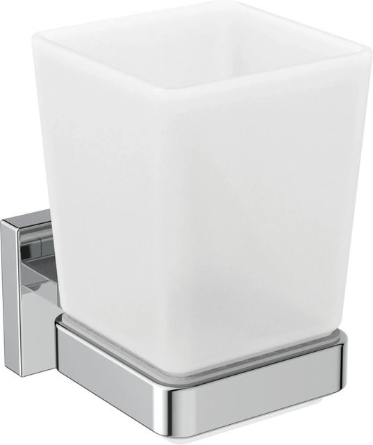 Ideal Standard Mundglas IOM Cube aus satiniertem Glas in Silber/Chrom - Bild 1