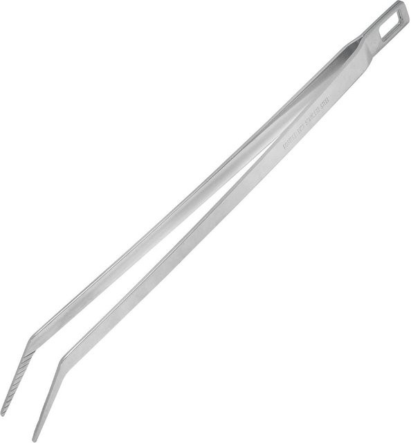 Fackelmann Steakpinzette aus Edelstahl in Silber, spülmaschinenfest mit Aufhängeschlaufe - Bild 1