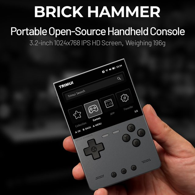 Trimui Brick Hammer Retro Handheld-Spielekonsole mit 3,2 Zoll Display und Linux-System - Bild 1