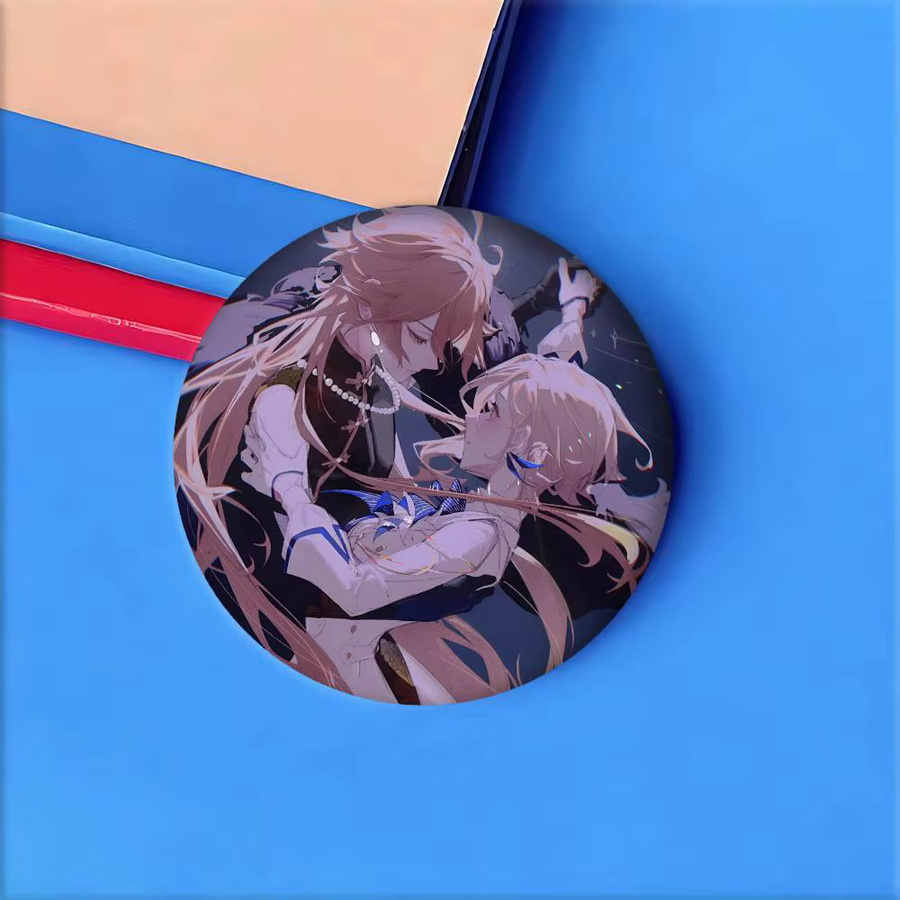 Anime Genshin Impact Aether X Lumine Abzeichen Runde Kunstbrosche, Unisex - Bild 6