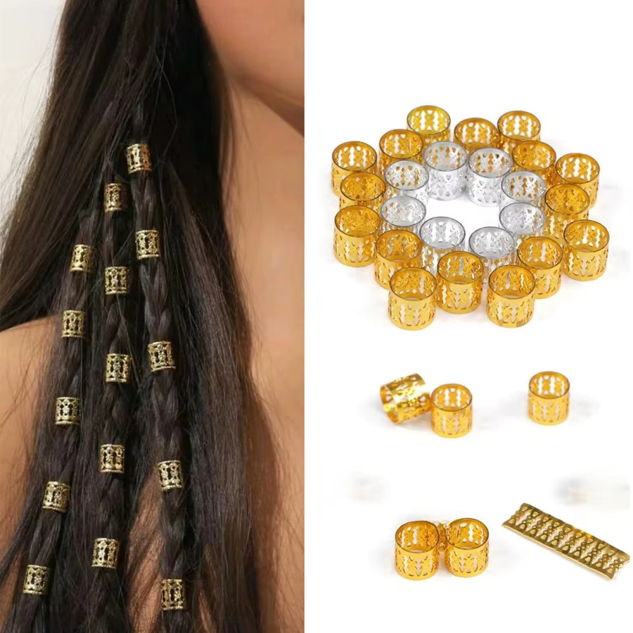 Plussign Dreadlock-Haarringe, Aluminium, Unisex, 50 oder 100 Stück - Bild 4