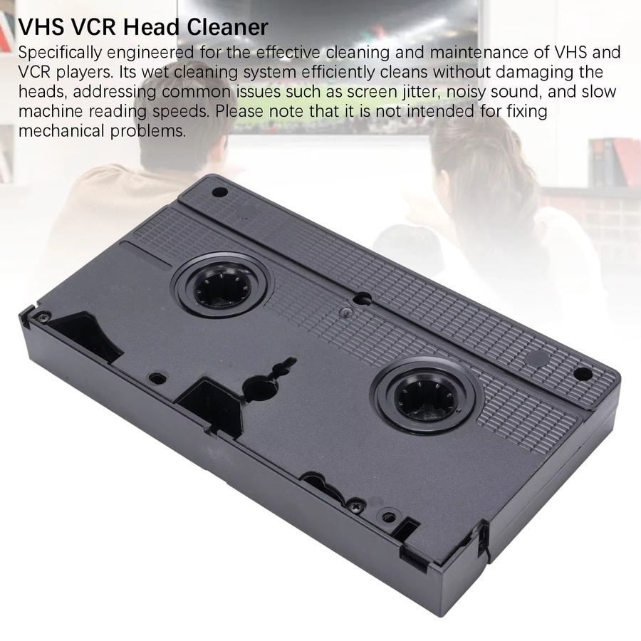 VBESTLIFE VHS-Videokopfreiniger für VCR-Player zur Nassreinigung in Schwarz - Bild 1