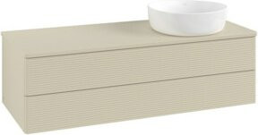 V&B Antao Waschtischunterschrank mit Frontstruktur und integrierter Beleuchtung, Grau, B/T/H: 120 x 36 x 50 cm - Bild 1