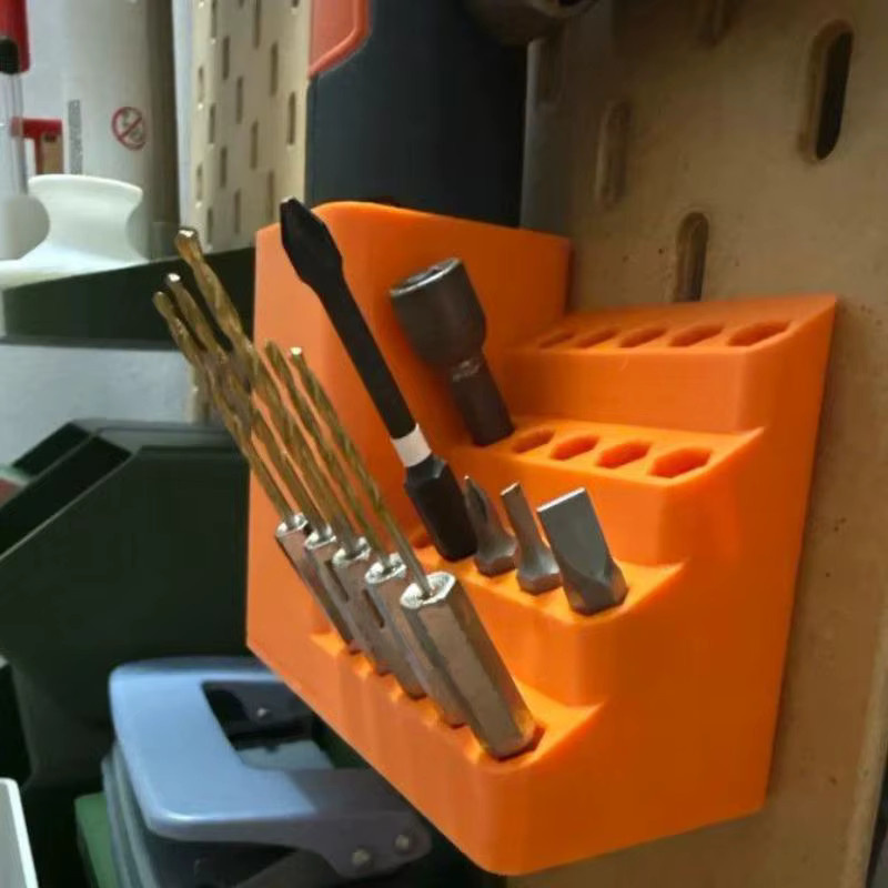 HUXUAN Bit-Organizer und Bohrerhalter in Orange mit 50 Löchern für Schraubendreher und Elektroschrauber - Bild 3