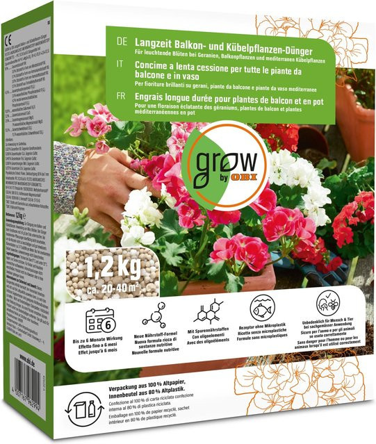 GROW by OBI Langzeit Balkon- und Kübelpflanzen-Dünger mit 1,2 kg Füllmenge - Bild 1