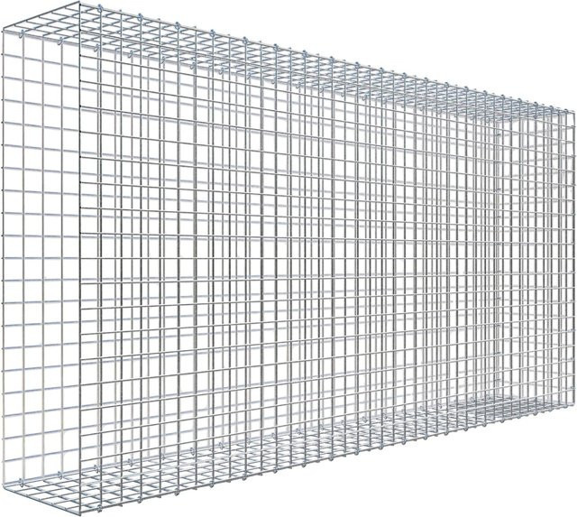 Gabiona C-Ring-Anbaukorb Typ 2 in Silbergrau mit einer Maschenweite von 5 x 5 cm, B/H/T: 100 x 200 x 30 cm - Bild 1