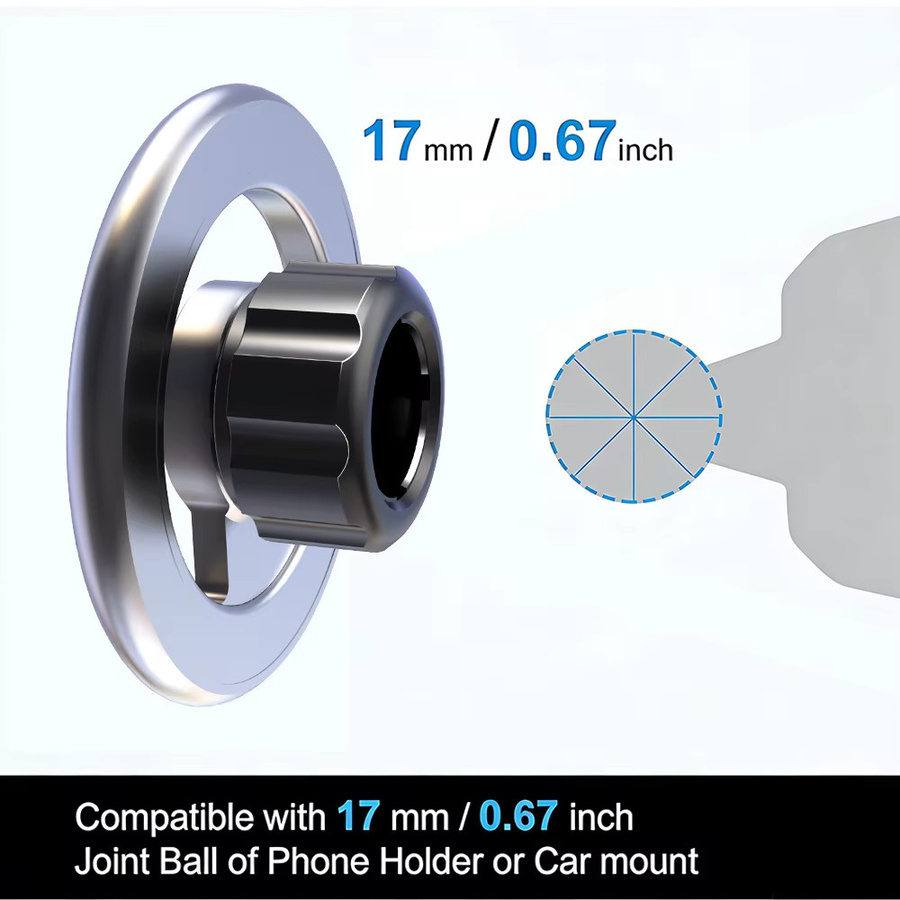 LRBH Magnetische Handyhalterung fürs Auto mit 360 Grad drehbarem Kugelkopf und 17 mm Aufnahme - Bild 3