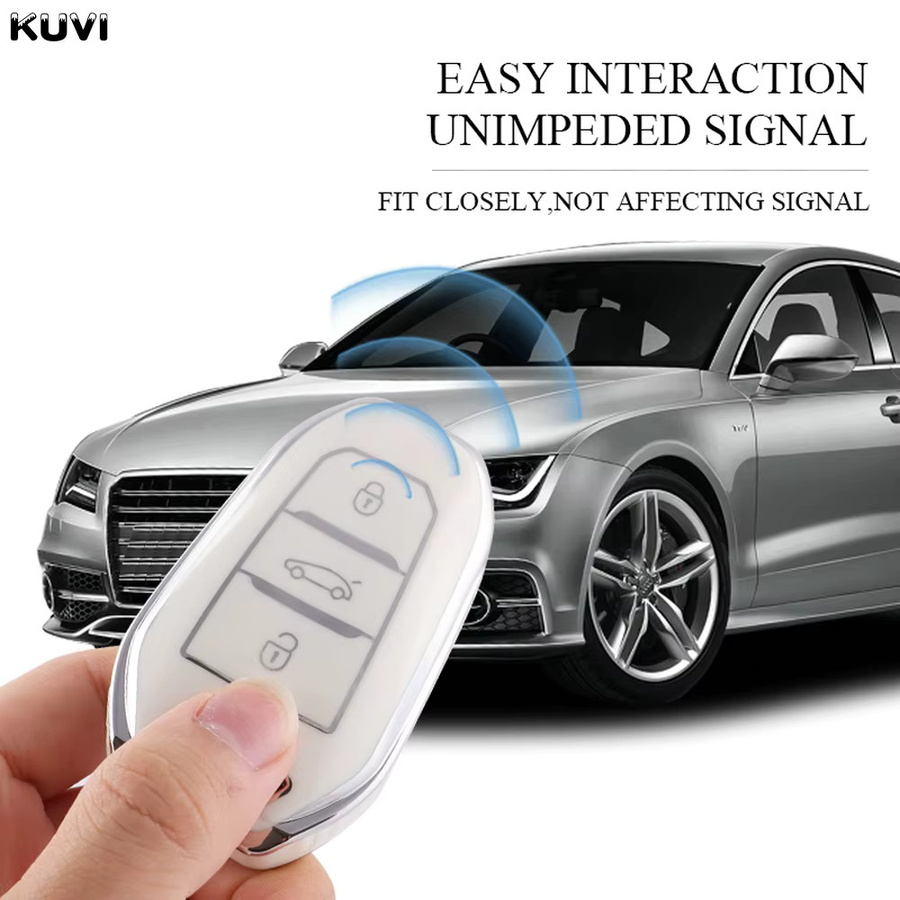 Kuvi TPU Auto Smart Key Case Cover Shell für Peugeot und Citroen in Schwarz - Bild 5
