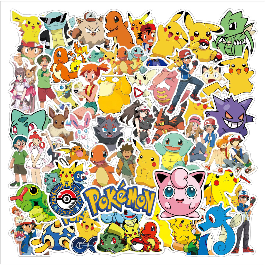 Pokemon Geburtstagsparty Zubehör Set von Takara Tomy mit Aufklebern, Stempeln, Armbändern und Schlüsselanhängern in Multicolor - Bild 1