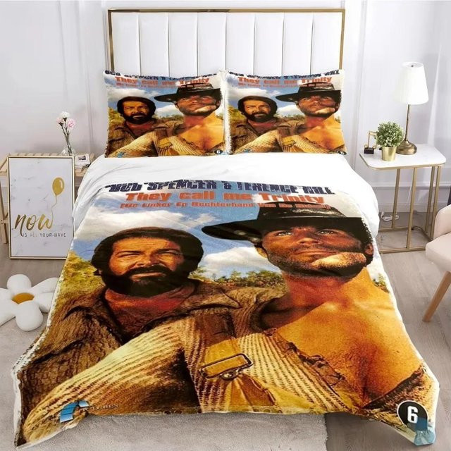 Bettwäscheset Bud Spencer und Terence Hill von Lodestar mit 3D-Druck, Mehrfarbig, B/H: 180 x 210 cm - Bild 1