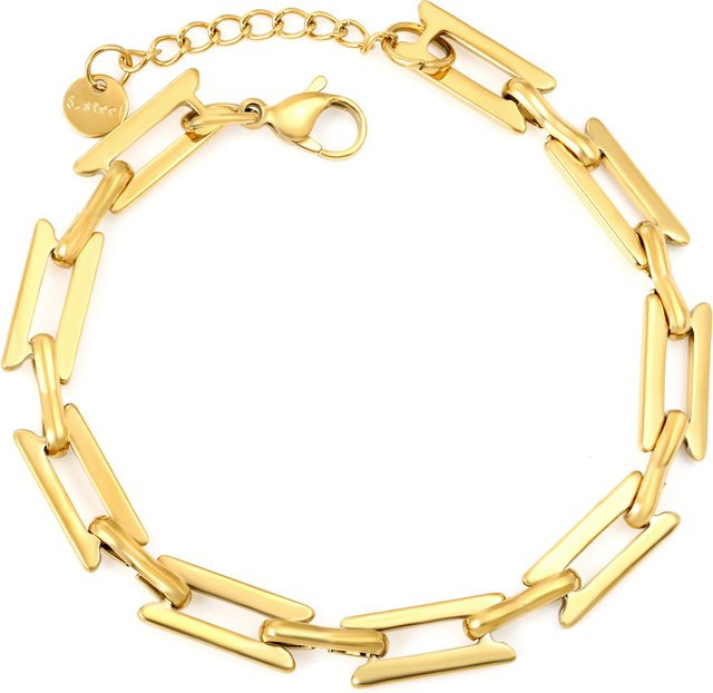 LUXUSTEEL Kettenarmband Edelstahl, Gold, Vintage, Herren - Bild 1