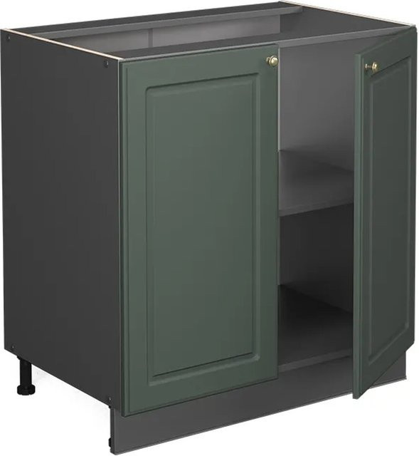 Vicco Spülenunterschrank Fame-Line Landhaus Stil in Grün-Gold und Anthrazit mit Regal, B/T/H: 80 x 60 x 82 cm - Bild 1