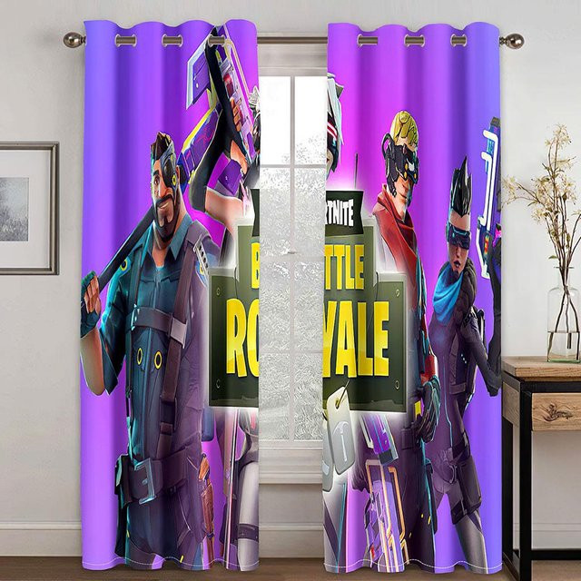 Yiran Furniture Set aus 2 semi-transparenten Vorhängen mit Grafikdesign in Lila, Höhe: 166 cm, Breite: 150 cm, inklusive Haken - Bild 1