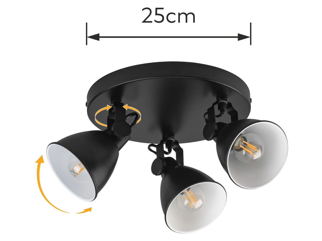 LIVARNO Deckenspot Wand- und Deckenschiene 3flammig in Schwarz mit LED-Leuchtmitteln - Bild 4