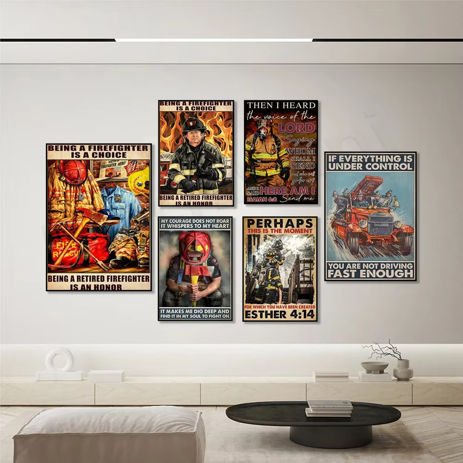 Ehrenplakat für pensionierte Feuerwehrmänner als dekoratives Poster von ReachMani in Mehrfarbig - Bild 1