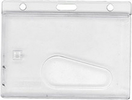 Kartenhalter horizontal transparent mit Daumenausschub aus Kunststoff, 100 Stück - Bild 1