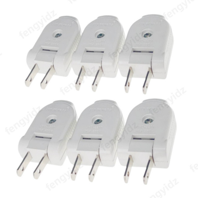 fengyidz Netzstecker-Adapter Set mit 90 Grad drehbaren US-Standard Flachstift-Steckdosen in Schwarz oder Weiß, 250 V / 10 A - Bild 1