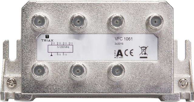 Triax VFC 1061 Kabelsplitter 75 Ohm 5 - 1218 MHz F-Type Silber B: 135 mm, T: 40 mm - Bild 1