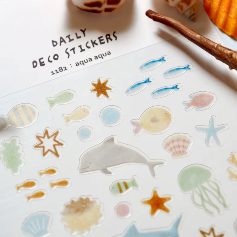 Suatelier Seefisch Hai Aufkleber aus PVC für Scrapbook und Journaling, Mehrfarbig - Bild 2