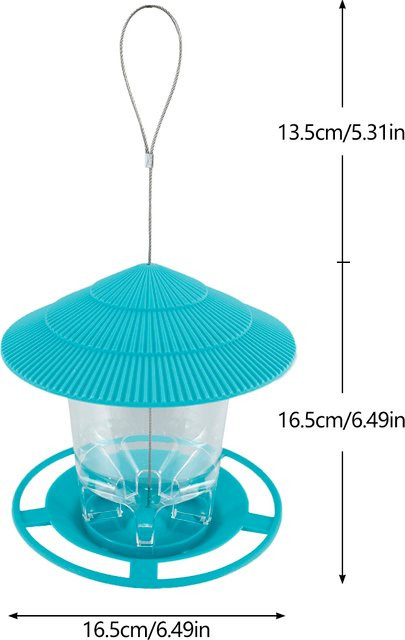 YTYIN Automatischer Vogelfutterspender mit Fußbedienung für den Außenbereich, Hängender Nussfutterspender mit Mehrfachlöchern und Futterbehälter in Blau und Türkis - Bild 1