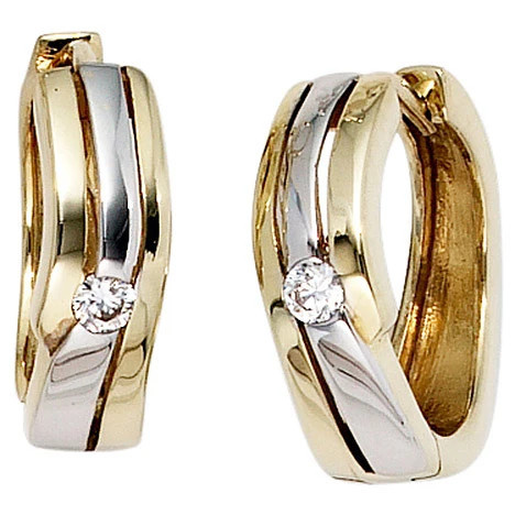 Colfem Creolen 333 Gelbgold, bicolor, Zirkonia - Bild 1