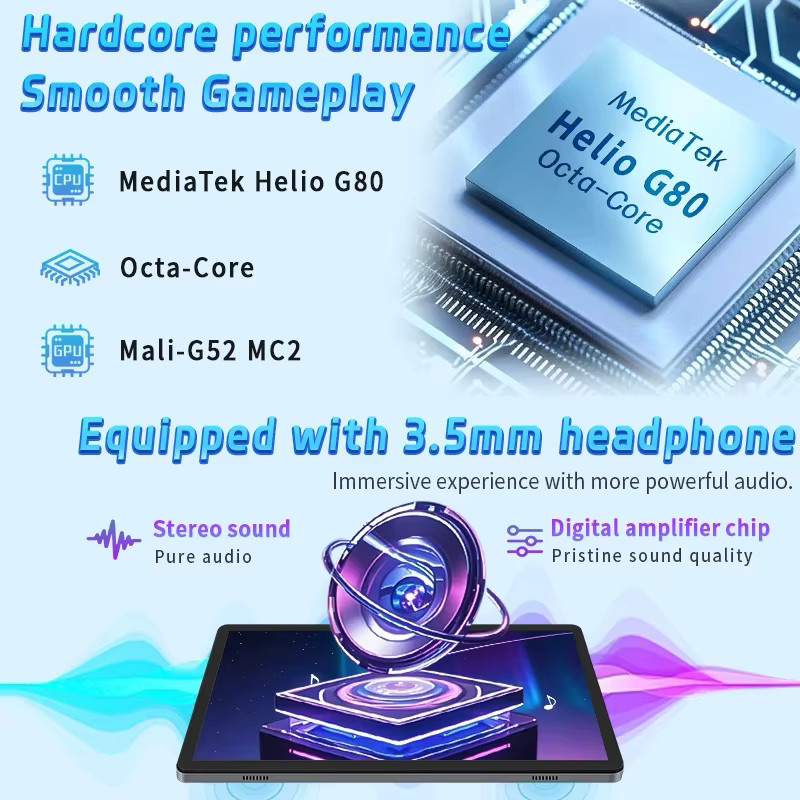 Paitanry Android 15 Tablet mit 10,1 Zoll Display, 12 GB RAM, 128 GB Speicher, 6000-mAh-Akku, Octa-Core Prozessor, Widevine L1, WiFi 6 und GPS - Bild 3