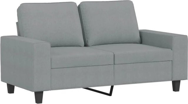 vidaXL 2-Sitzer-Sofa in Grau mit Stoffbezug und Metallrahmen, Breite: 154 cm, Tiefe: 80 cm, Höhe: 77 cm - Bild 1