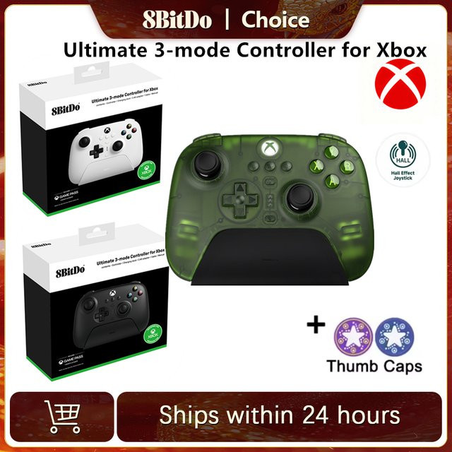 8BitDo Ultimate Bluetooth Controller 3-Modus Gamepad für Xbox Series X|S, Xbox One, PC, Apple und Android in Weiß-Grün - Bild 1