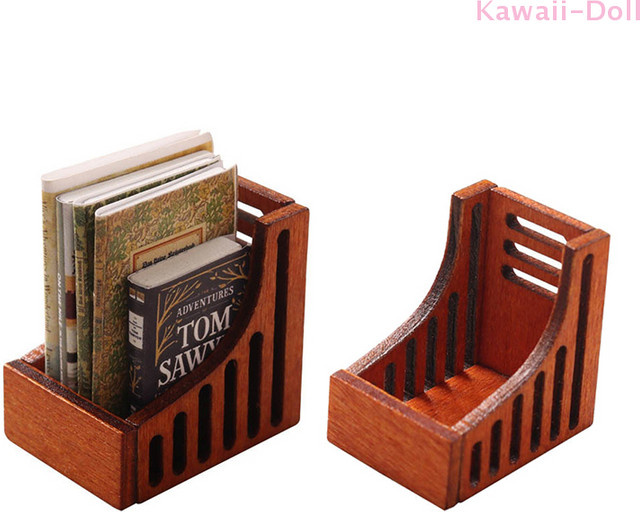 DIAPER&CORED Miniatur Desktop Organizer Box Bücherregal, Zubehör, Holz - Bild 1