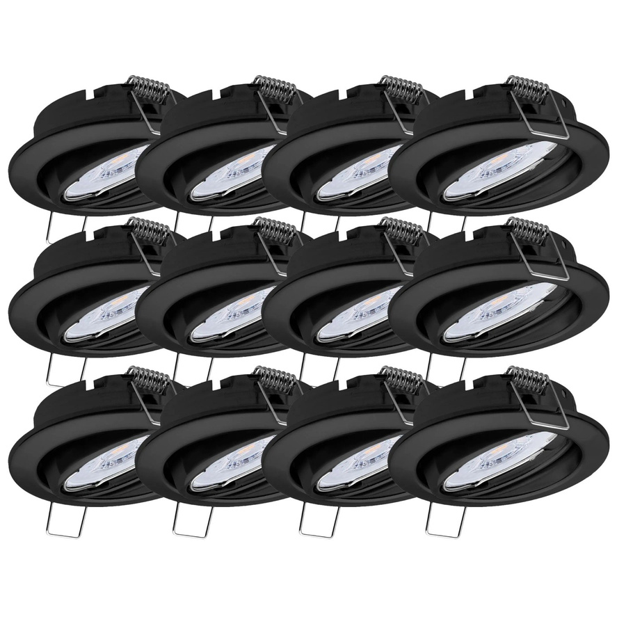 Oktaplex 12er Set Dijon LED Deckenspots Schwarz, schwenkbar, inkl. LED Modul, 4,8W, 380lm, 2700K Warmweiß - Bild 2