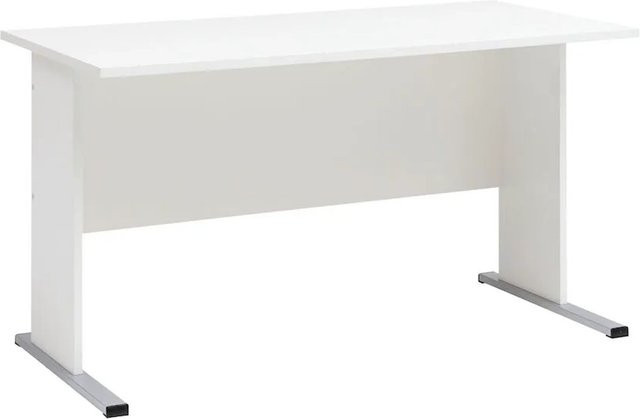 PROREGAL Schreibtisch Tiger in Weiß aus Melaminharz H x B x T: 75 x 140 x 65 cm - Bild 1