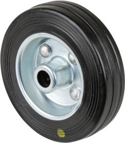BS Rollen Gummirad B58.100 aus Stahl, schwarz und galvanisiert - Bild 1