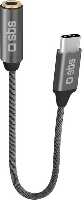 SBS Smartphone-Adapter USB-C auf 3,5 mm Klinke, Schwarz und Grau - Bild 1