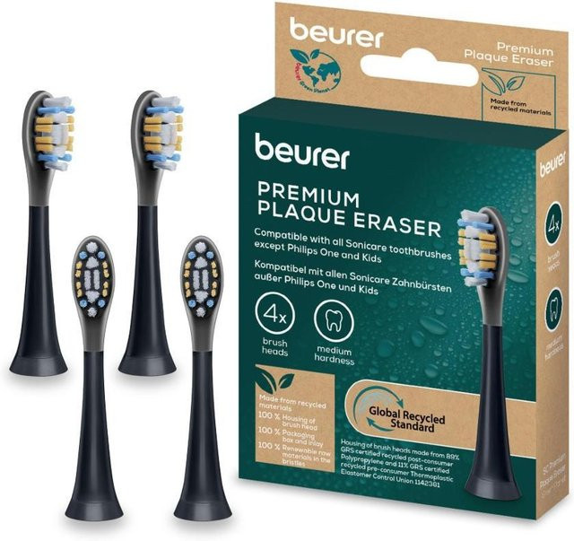 Beurer Premium Plaque Eraser Ersatzbürsten, 4 Stück, Schwarz - Bild 2